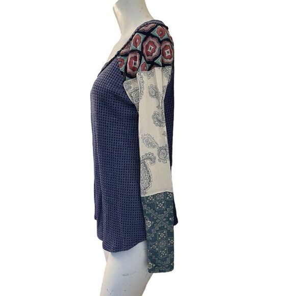 Ladies XS Lightweight Waffle Knit Top Pullover Blouse Purple Oversized NWT - Picture 2 of 5